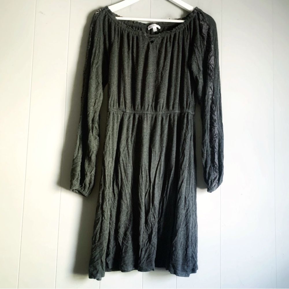 Love Glam Girl Kids Girls Gray Woven Knit Dress XL 14-16
